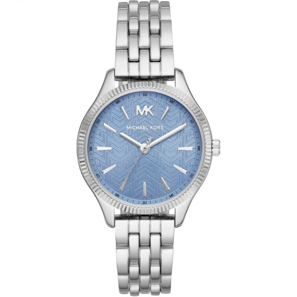 Michael Kors Lexington Silver Stainless Steel Blue Dial Quartz Watch for Ladies - MK-6639