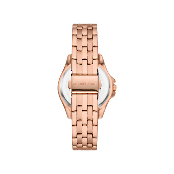 Michael Kors Pilot Pave Rose Gold Stainless Steel Rose Gold Dial Quart ...