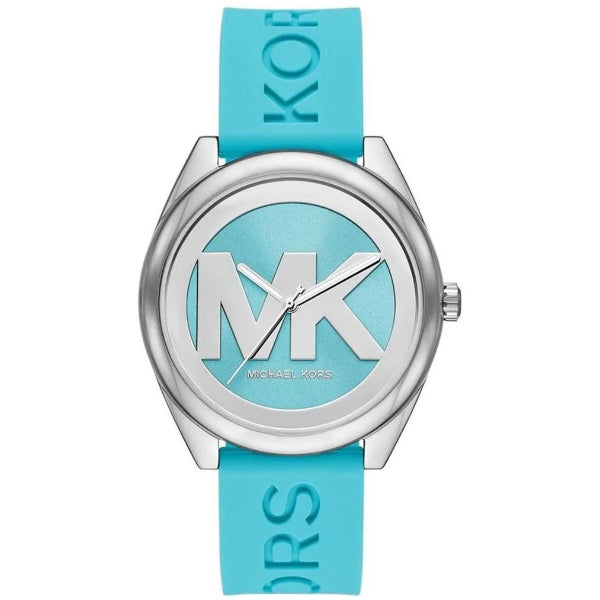 Michael Kors Janelle Aqua Blue Silicone Strap Aqua Blue Dial Quartz Watch for Ladies - MK-7350