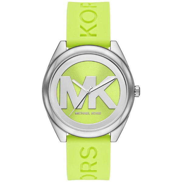 Michael Kors Janelle Yellow Green Silicone Strap Yellow Green Dial Quartz Watch for Ladies - MK-7351