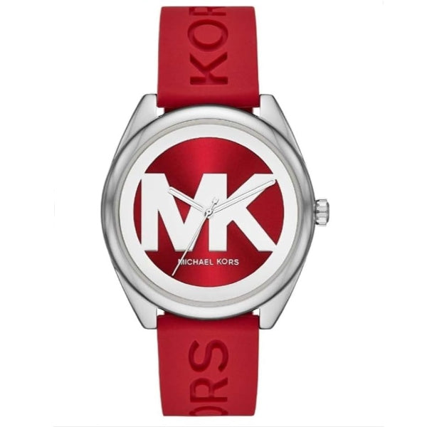 Michael Kors Janelle Red Silicone Strap Red Dial Quartz Watch for Ladies - MK-7142