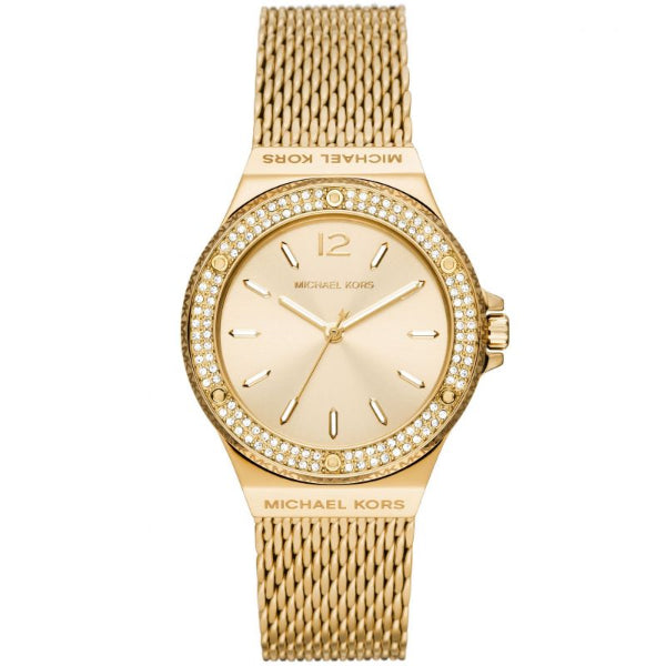 Michael Kors Lennox Gold Mesh Bracelet Gold Dial Quartz Watch for Ladies - MK-7335