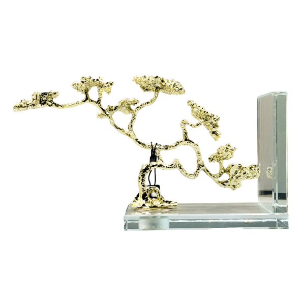 Crystal Base Gold Metal Leaf Book Holder