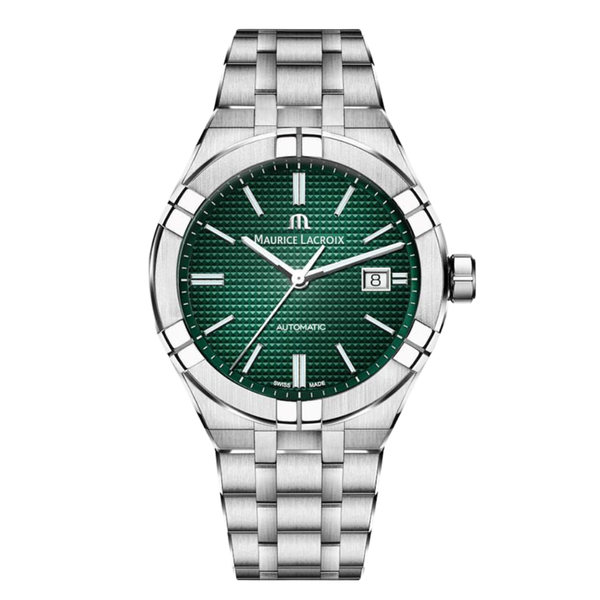 Maurice Lacroix Aikon Silver Stainless Steel Green Dial Automatic Watch for Gents - AI6008-SS002-630-1