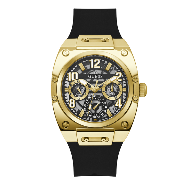 Guess Black Silicone Strap Multicolor Dial Chronograph Quartz Watch for Gents - GW0569G2