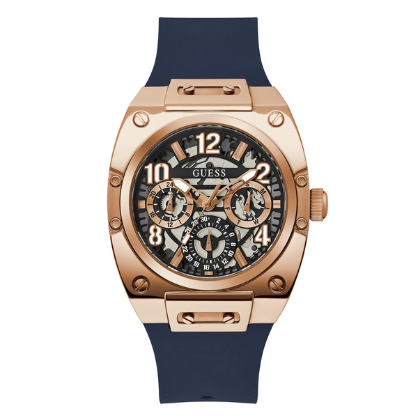 Guess Blue Silicone Strap Multicolor Dial Chronograph Quartz Watch for Gents - GW0569G3