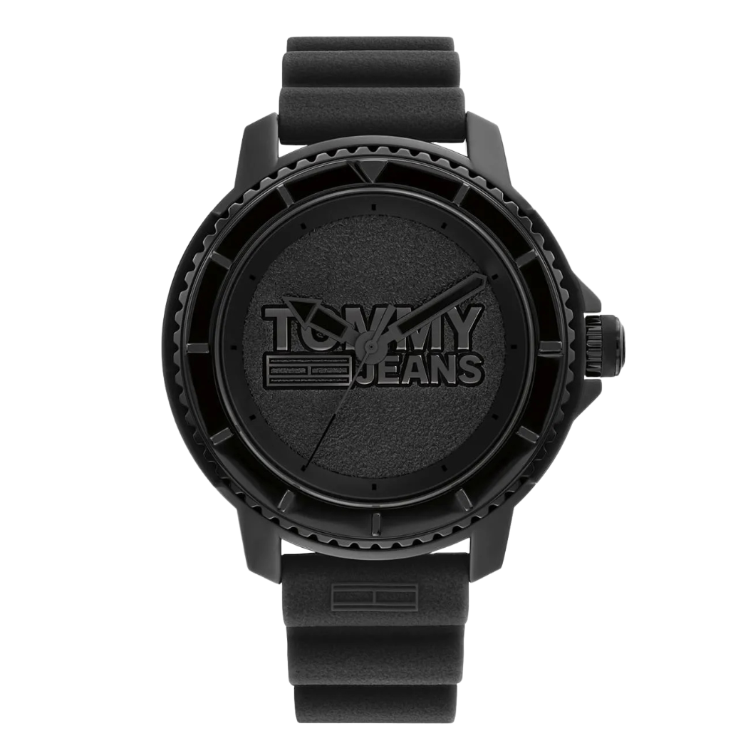 Buy Tommy Hilfiger TOKYO Black Silicone Strap Black Dial Quartz Watch ...