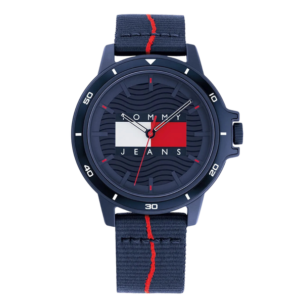Tommy Hilfiger Houston Blue Fabric Strap Blue Dial Quartz Watch for Gents - 1791997