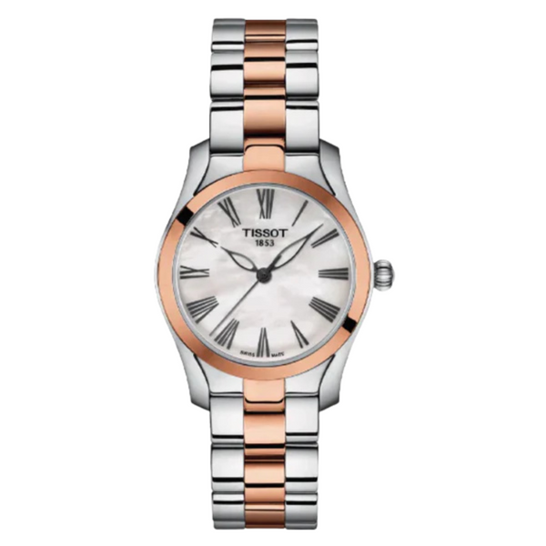 Tissot T-Wave Two-tone Stainless Steel Mother Of Peral Dial Quartz Watch for Ladies - T112.210.22.113.01