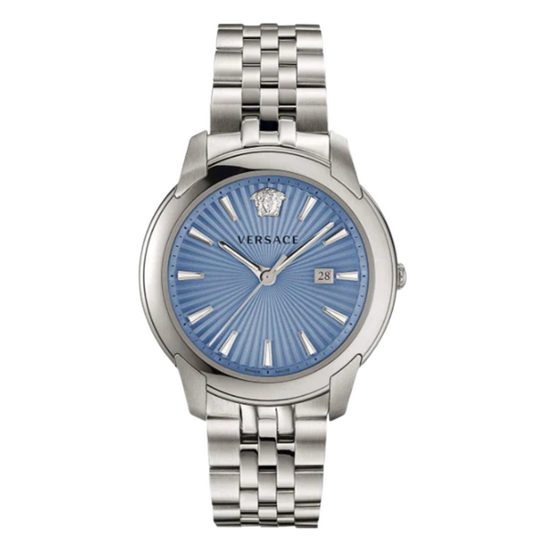 Versace V-Urban Silver Stainless Steel Blue Dial Quartz Watch for Gents - VELQ00419