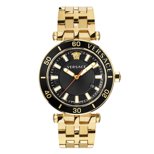 Versace Greca Sport Gold Stainless Steel Black Dial Quartz Watch for Unisex - VEZ300721