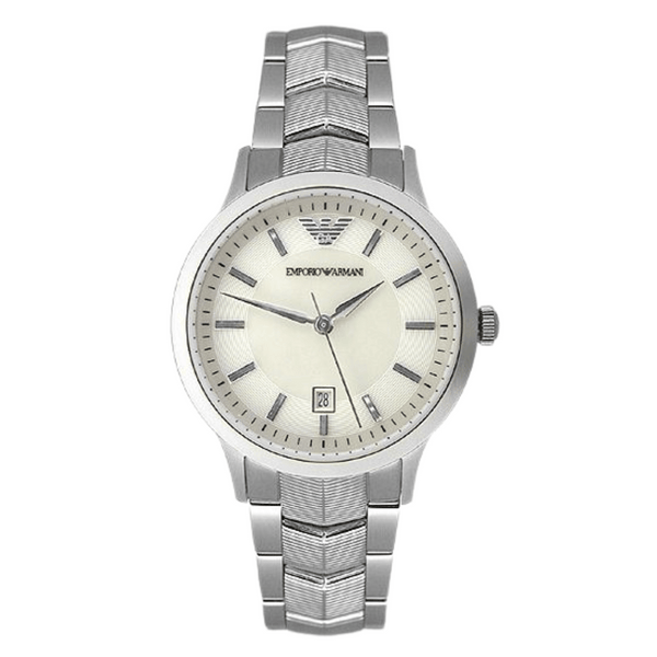 Emporio Armani Silver Stainless Steel Silver Dial Quartz Watch for Ladies - AR2416
