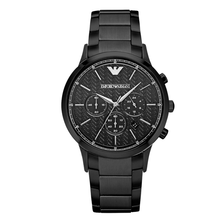 Buy Emporio Armani Renato Black Stainless Steel Black Dial Chronograph ...