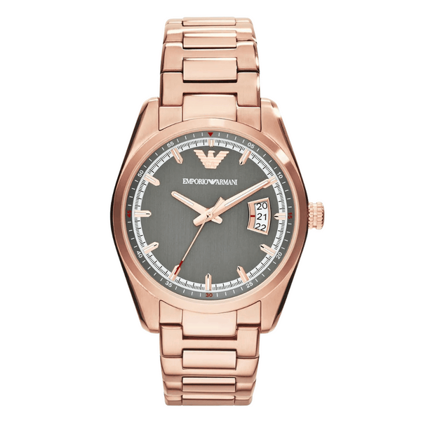 Emporio Armani Sportivo Rose Gold Stainless Steel Grey Dial Quartz Watch for Ladies - AR6020