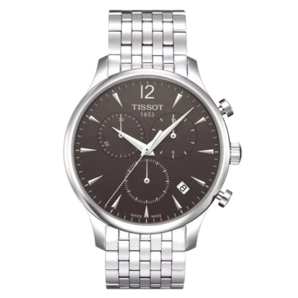 Tissot Tradition Silver Stainless Steel Black Dial Chronograph Quartz Watch for Gents - T063.617.11.057.00