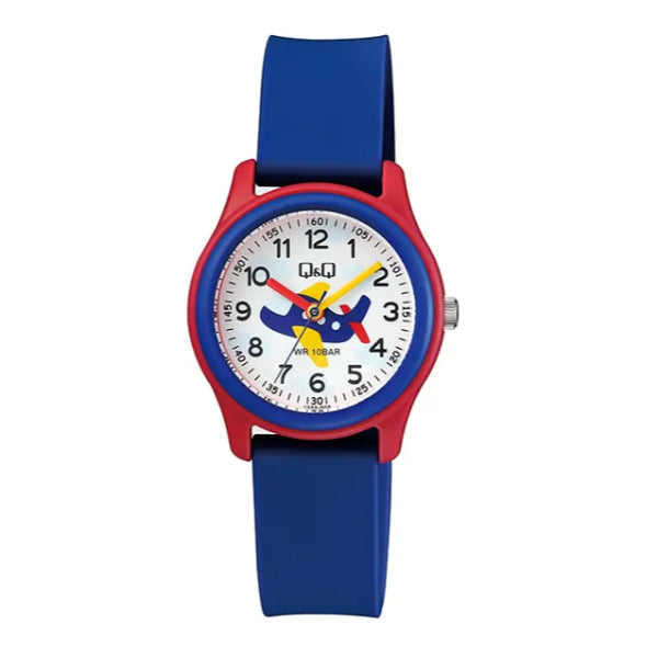 Q&Q Blue Resin Strap White Dial Quartz Watch for Kids - VS59J009Y