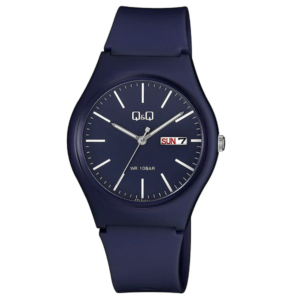 Q&Q Blue Resin Strap Blue Dial Quartz Watch for Gents - A212J012Y