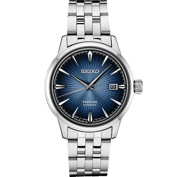 Seiko Presage Silver Stainless Steel Blue Dial Automatic Watch for Gents - SRPB41J1