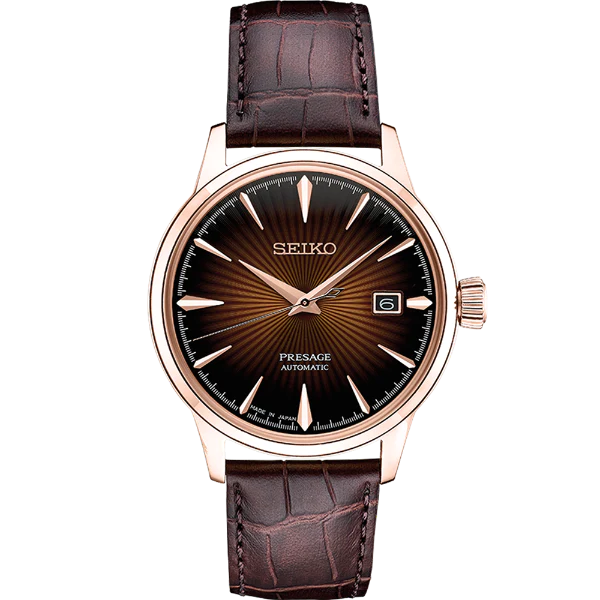 Seiko Presage Brown Leather Strap Brown Dial Automatic Watch for Gents - SRPB46J1
