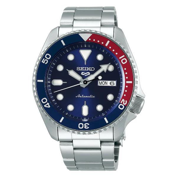 Seiko 5 Sports Silver Stainless Steel Blue Dial Automatic Watch for Gents - SRPD53K1