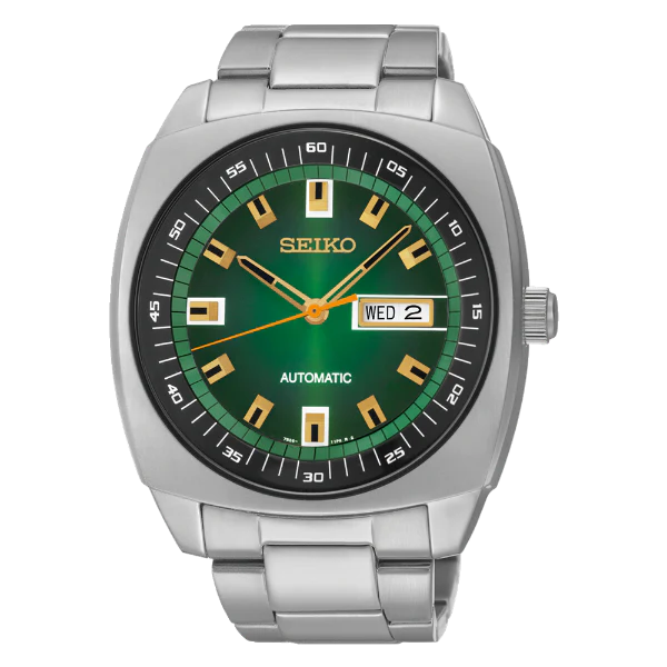 Seiko Recraft Silver Stainless Steel Green Dial Automatic Watch for Gents - SNKM97