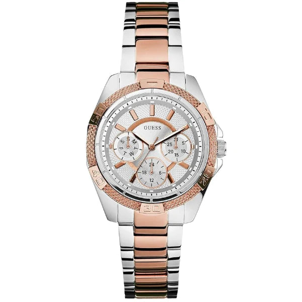 Guess Two-tone Stainless Steel Silver Dial Quartz Watch for Ladies - W0235L4
