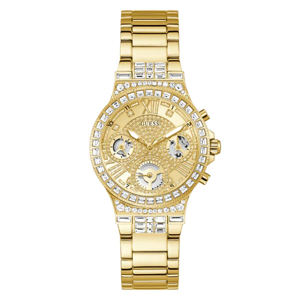 Guess Moonlight Gold Stainless Steel Gold Dial Quartz Watch for Ladies - GW0320L2