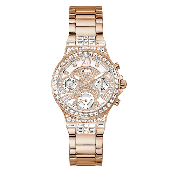 Guess Moonlight Rose Gold Stainless Steel Rose Gold Dial Quartz Watch for Ladies - GW0320L3