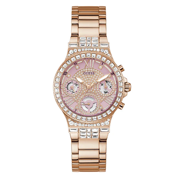 Guess Rose Gold Stainless Steel Rose Gold Dial Quartz Watch for Ladies - GW0320L6