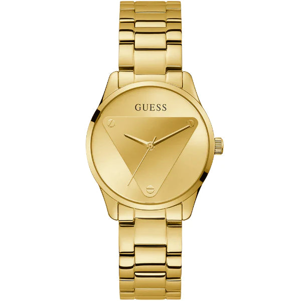 Guess Emblem Gold Stainless Steel Gold Dial Quartz Watch for Ladies - GW0485L1