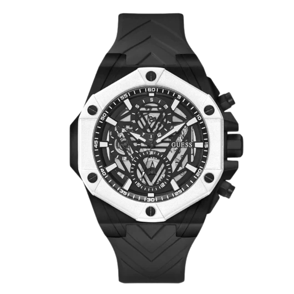 Guess Formula Black Silicone Strap Black Dial Quartz Watch for Gents - GW0579G1