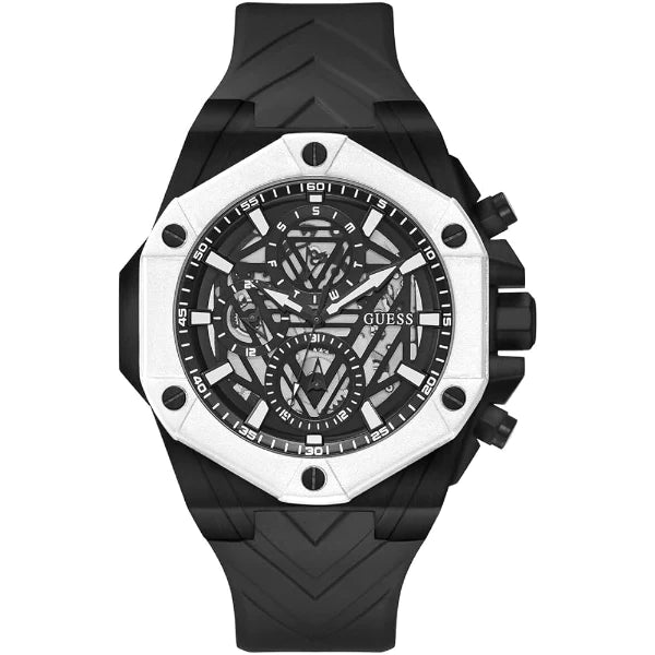 Guess Formula Black Silicone Strap Black Dial Quartz Watch for Gents - GW0579G1