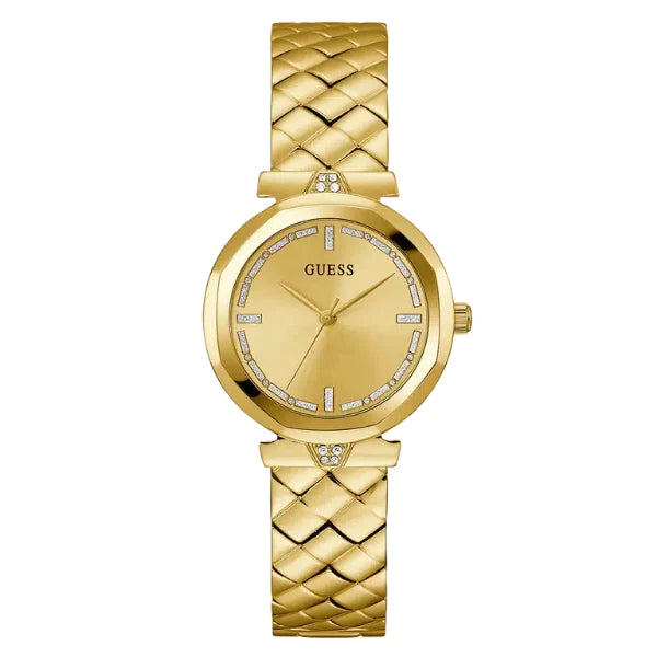 Guess Rumour Gold Stainless Steel Gold Dial Quartz Watch for Ladies - GW0613L2
