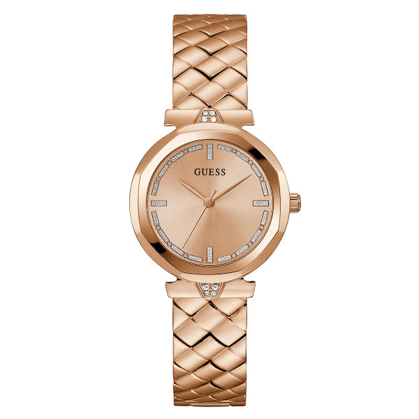 Guess Rumour Rose Gold Stainless Steel Rose Gold Dial Quartz Watch for Ladies - GW0613L3