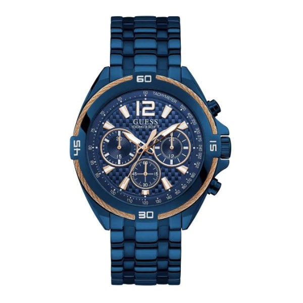 Guess Surge Blue Stainless Steel Blue Dial Chronograph Quartz Watch for Gents - W1258G3