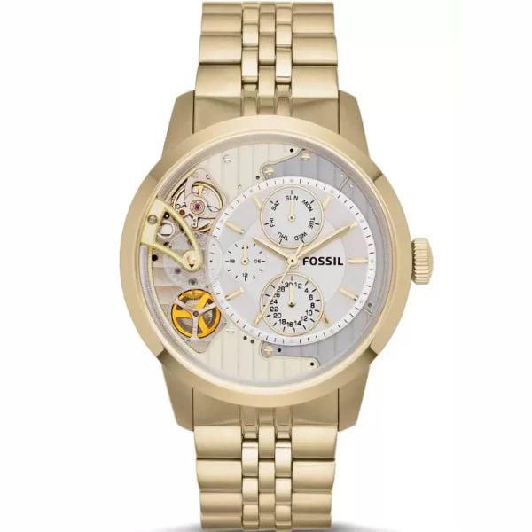 Fossil Gold Stainless Steel Gold Dial Automatic Watch for Gents - ME1137