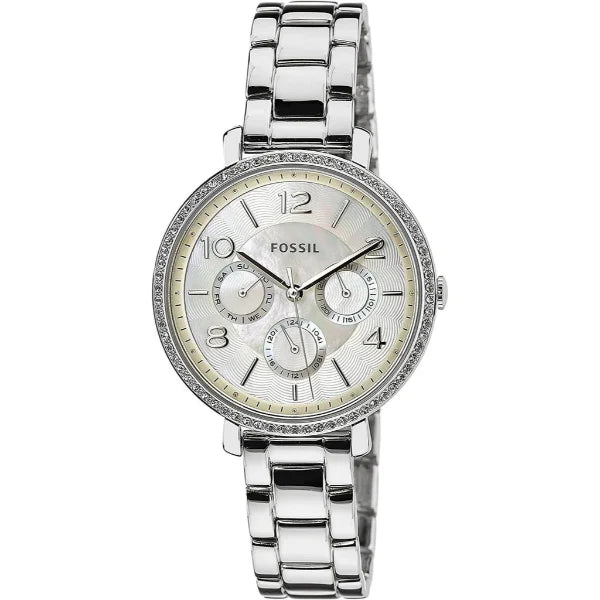Fossil Jacqueline Silver Stainless Steel Mother Of Pearl Dial Quartz Watch for Ladies - ES3755