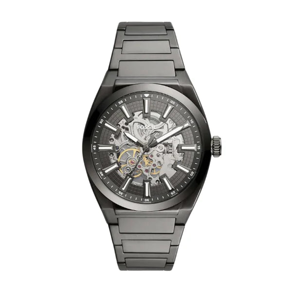 Fossil Everett Grey Stainless Steel Grey Dial Automatic Watch for Gents - ME3206