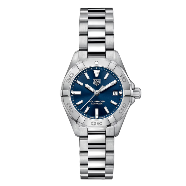 Tag Heuer Aquaracer Silver Stainless Steel Blue Dial Quartz Watch for Ladies- WBD1412.BA0741