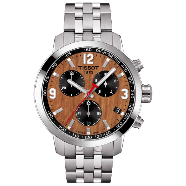 Tissot PRC 200 Silver Stainless Steel Brown Dial Chronograph Quartz Watch for Gents - T055.417.11.297.01