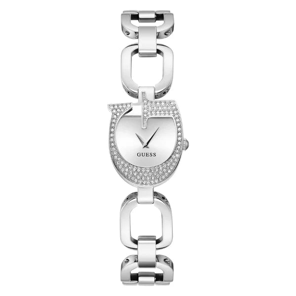 Guess Gia Silver Stainless Steel Silver Dial Quartz Watch for Ladies - GW0683L1
