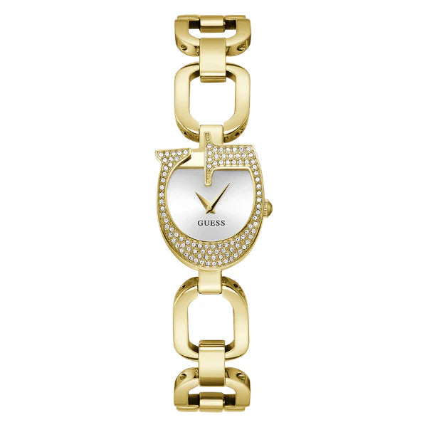 Guess Gia Gold Stainless Steel Silver Dial Quartz Watch for Ladies - GW0683L2
