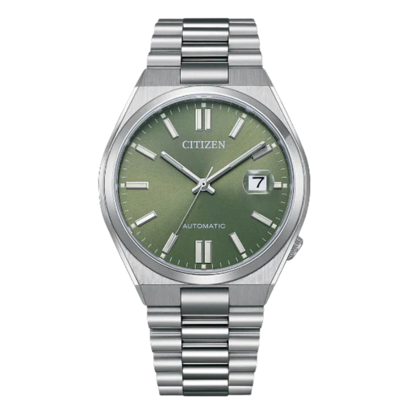 Citizen Tsuyosa Silver Stainless Steel Green Dial Automatic Watch for Gents - NJ0158-89Z