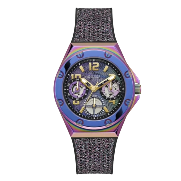 Guess Asteria Iridescent Silicone Strap Iridescent Dial Quartz Watch for Ladies - GW0620L4