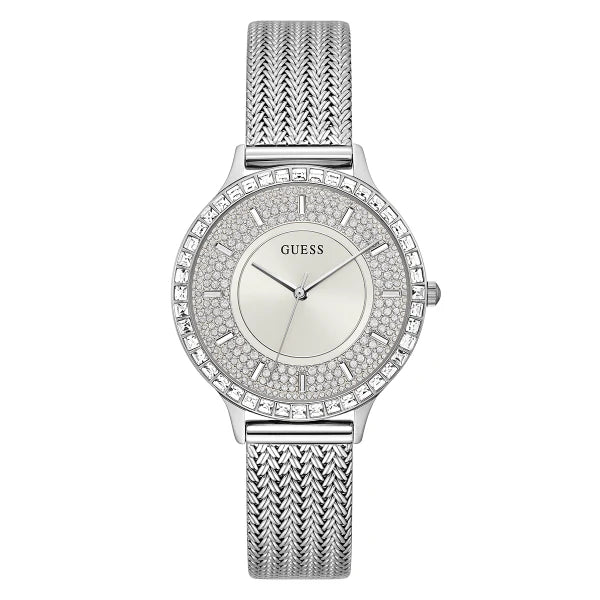 Guess Soiree Silver Stainless Steel Silver Dial Quartz Watch for Ladies - GW0402L1