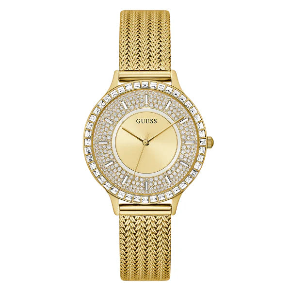 Guess Soiree Gold Stainless Steel Gold Dial Quartz Watch for Ladies - GW0402L2