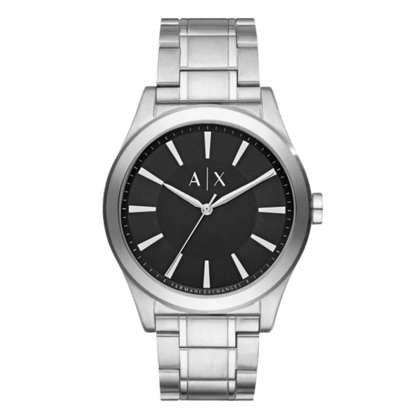 Armani Exchange Smart Silver Stainless Steel Black Dial Quartz Watch for Gents - AX2320