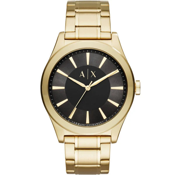 Armani Exchange Smart Gold Stainless Steel Black Dial Quartz Watch for Gents - AX2328