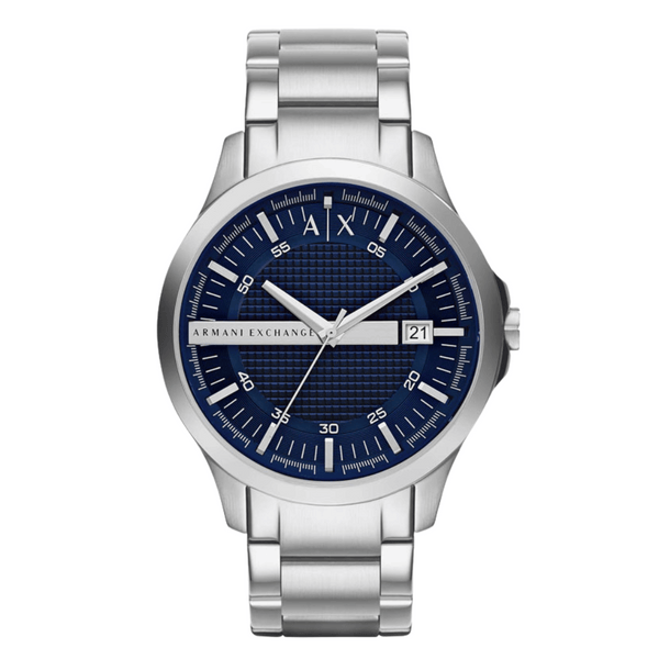 Armani Exchange Silver Stainless Steel Blue Dial Quartz Watch for Gents - AX2132