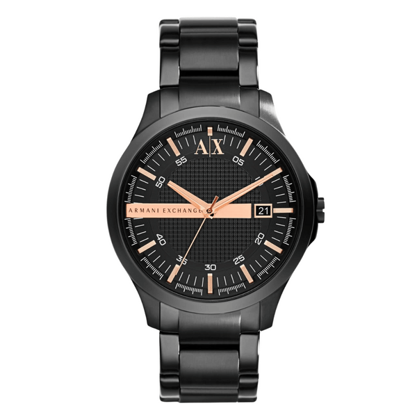 Armani Exchange Black Stainless Steel Black Dial Quartz Watch for Gents - AX2150